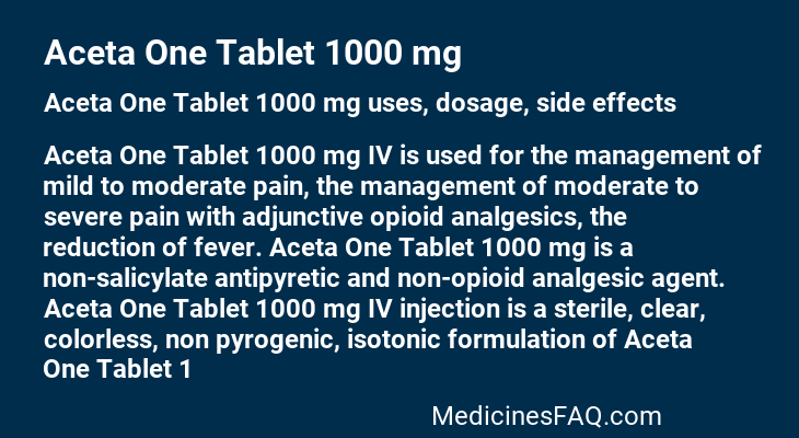 Aceta One Tablet 1000 mg