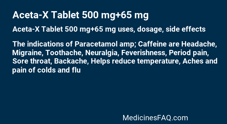 Aceta-X Tablet 500 mg+65 mg
