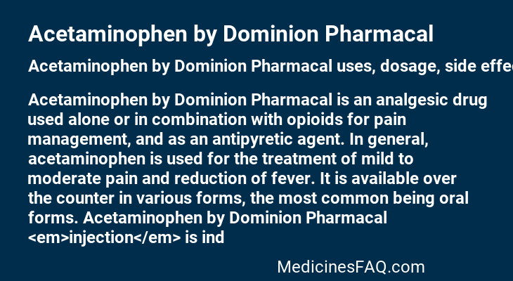 Acetaminophen by Dominion Pharmacal