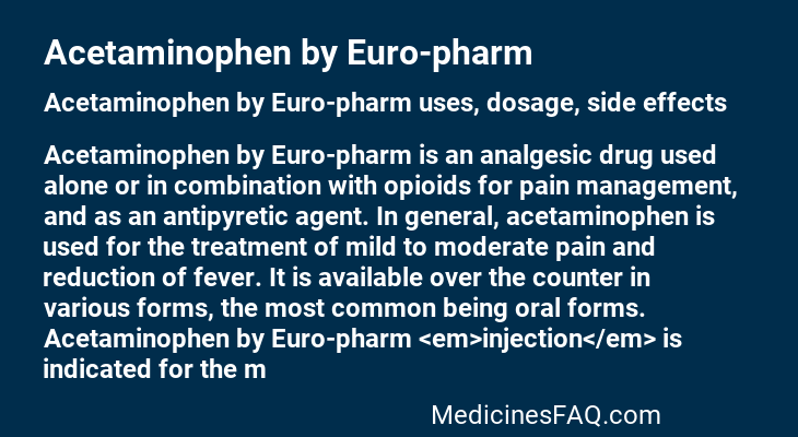 Acetaminophen by Euro-pharm