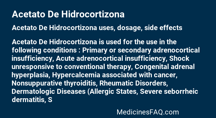 Acetato De Hidrocortizona