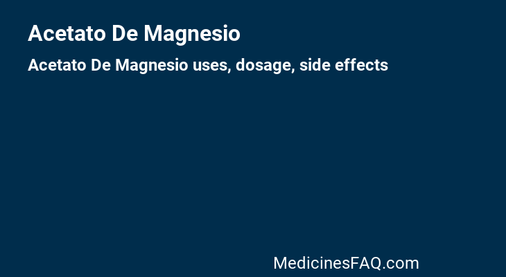 Acetato De Magnesio