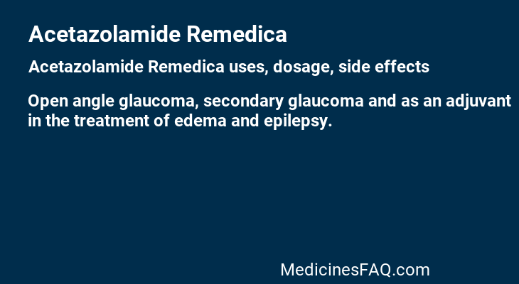 Acetazolamide Remedica