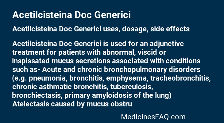 Acetilcisteina Doc Generici