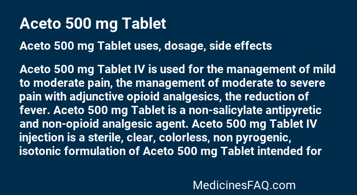 Aceto 500 mg Tablet