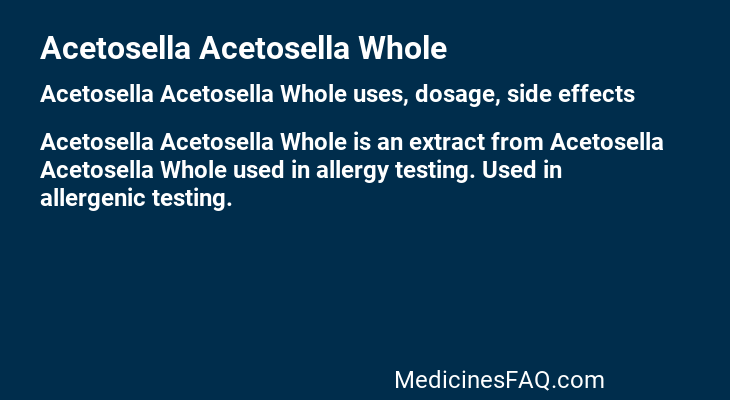 Acetosella Acetosella Whole