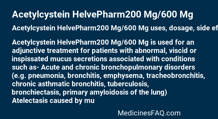 Acetylcystein HelvePharm200 Mg/600 Mg