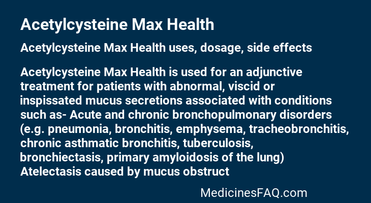 Acetylcysteine Max Health