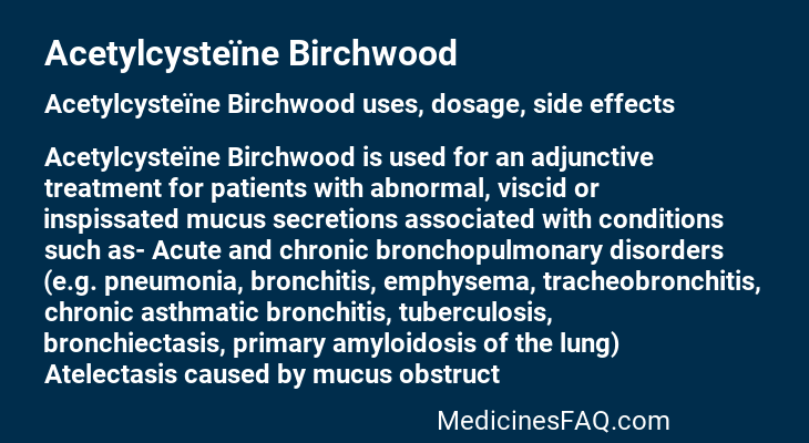 Acetylcysteïne Birchwood