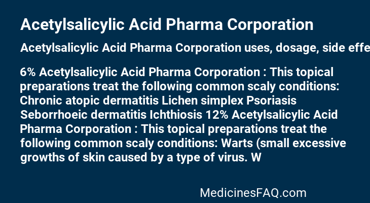 Acetylsalicylic Acid Pharma Corporation