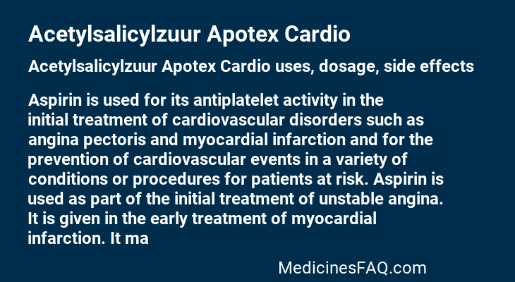 Acetylsalicylzuur Apotex Cardio