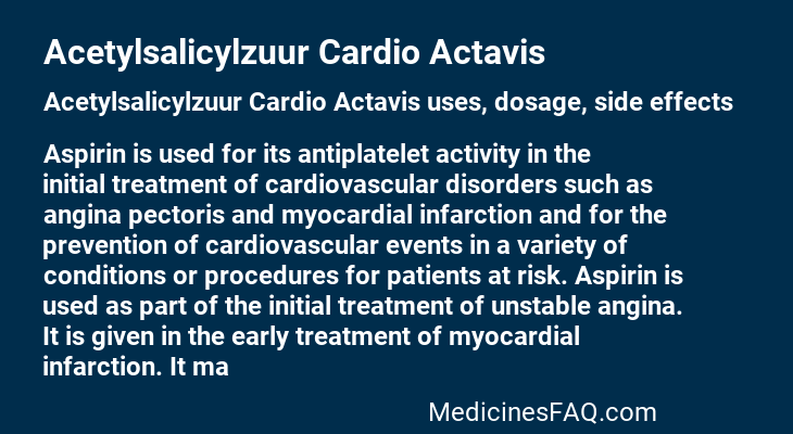 Acetylsalicylzuur Cardio Actavis