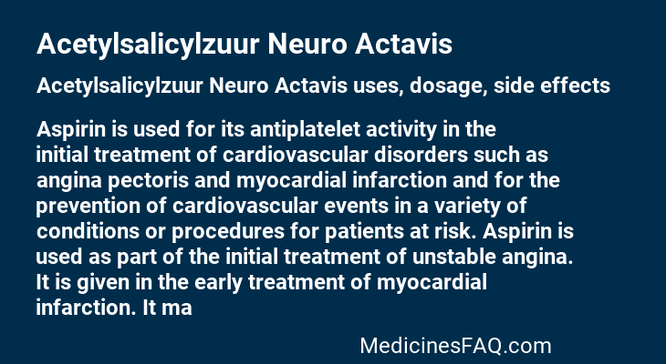 Acetylsalicylzuur Neuro Actavis