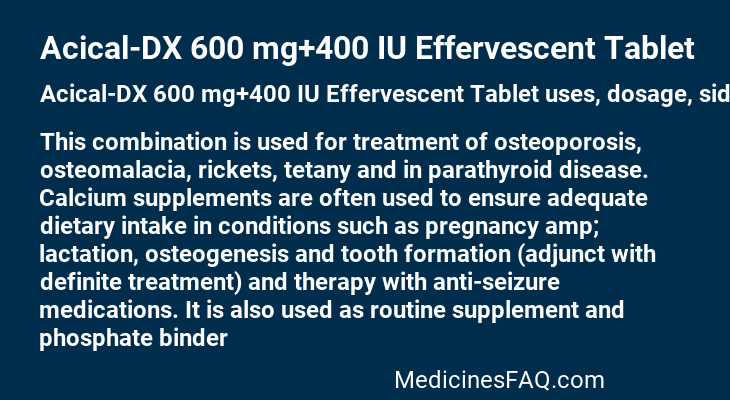 Acical-DX 600 mg+400 IU Effervescent Tablet