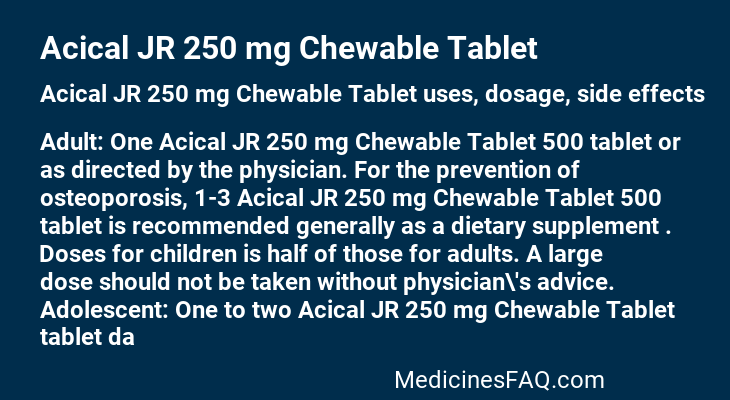 Acical JR 250 mg Chewable Tablet