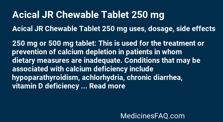 Acical JR Chewable Tablet 250 mg