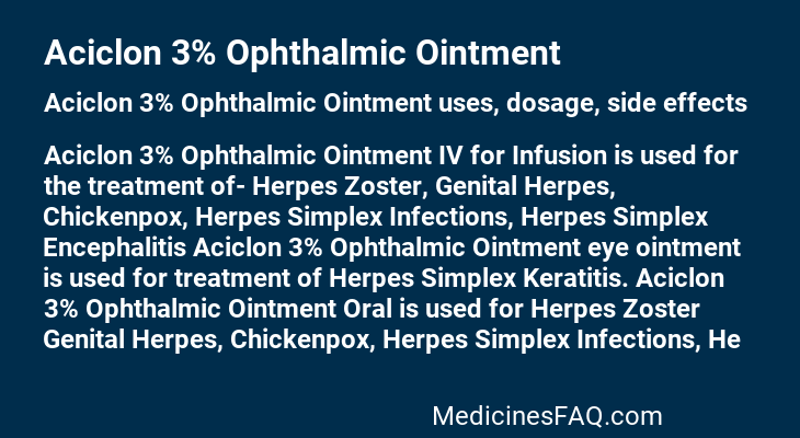 Aciclon 3% Ophthalmic Ointment