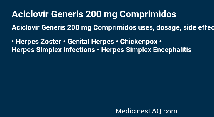 Aciclovir Generis 200 mg Comprimidos