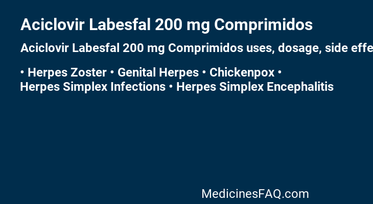 Aciclovir Labesfal 200 mg Comprimidos