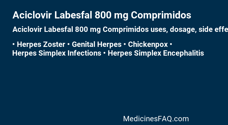 Aciclovir Labesfal 800 mg Comprimidos