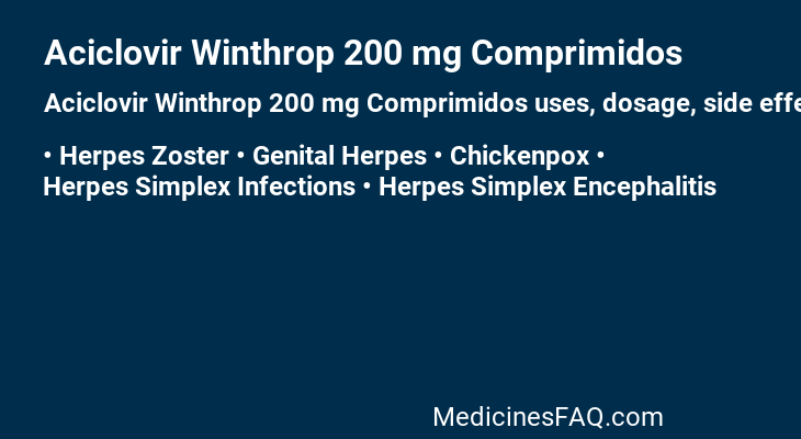 Aciclovir Winthrop 200 mg Comprimidos