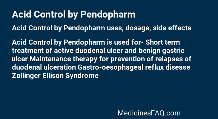 Acid Control by Pendopharm