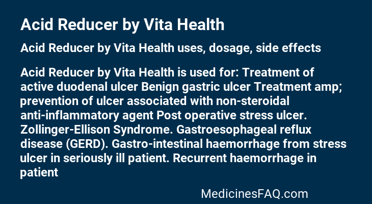 Acid Reducer by Vita Health