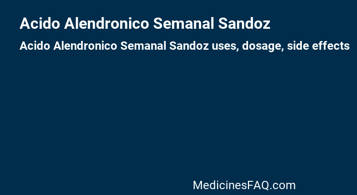 Acido Alendronico Semanal Sandoz