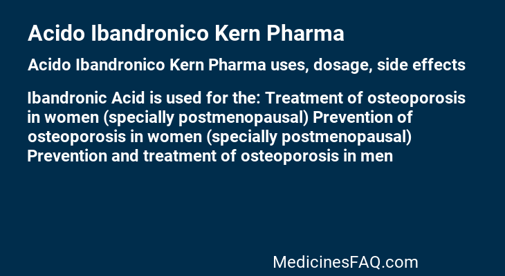 Acido Ibandronico Kern Pharma