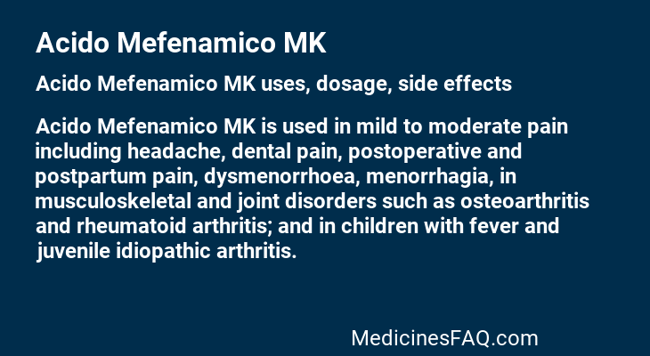 Acido Mefenamico MK