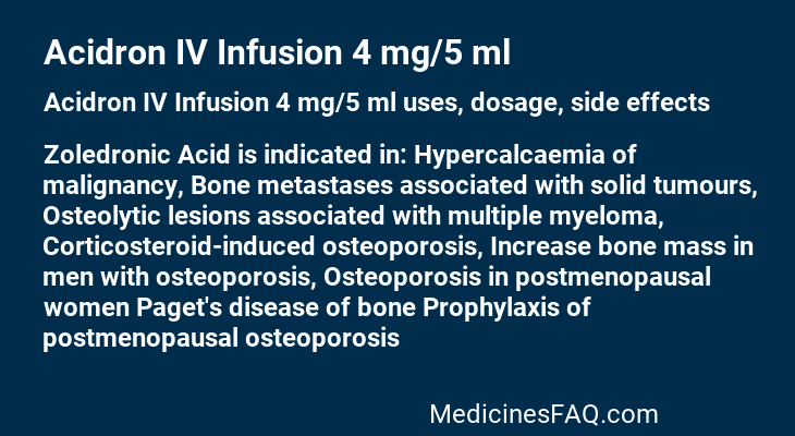 Acidron IV Infusion 4 mg/5 ml