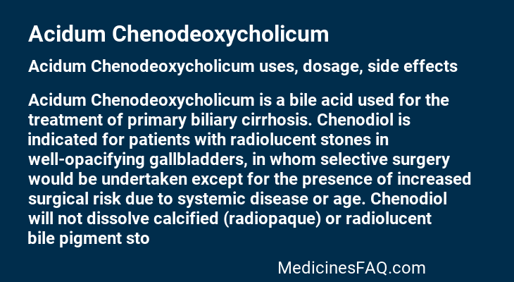 Acidum Chenodeoxycholicum