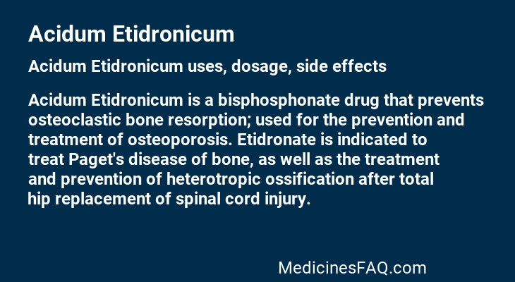 Acidum Etidronicum