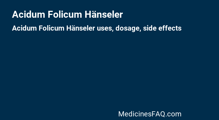 Acidum Folicum Hänseler