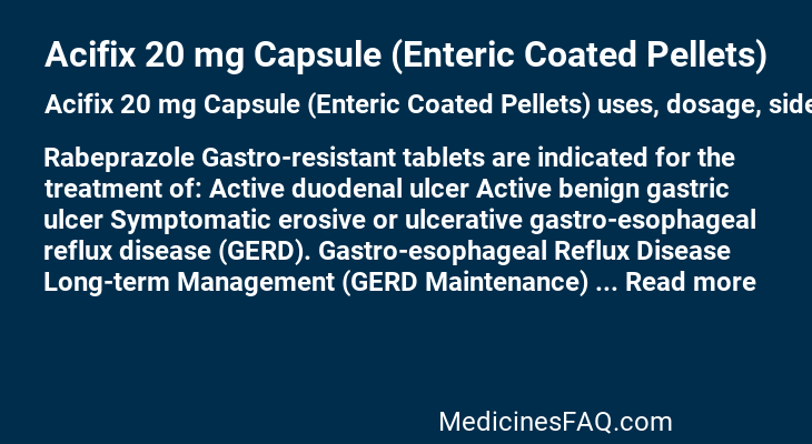 Acifix 20 mg Capsule (Enteric Coated Pellets)