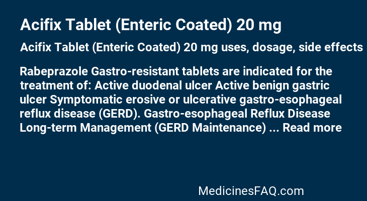 Acifix Tablet (Enteric Coated) 20 mg