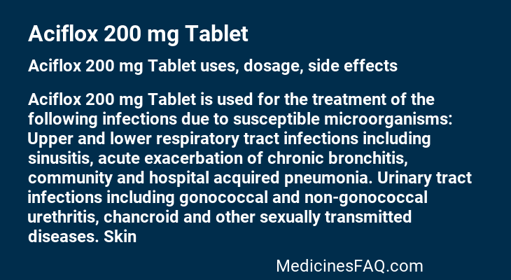 Aciflox 200 mg Tablet