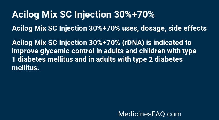 Acilog Mix SC Injection 30%+70%