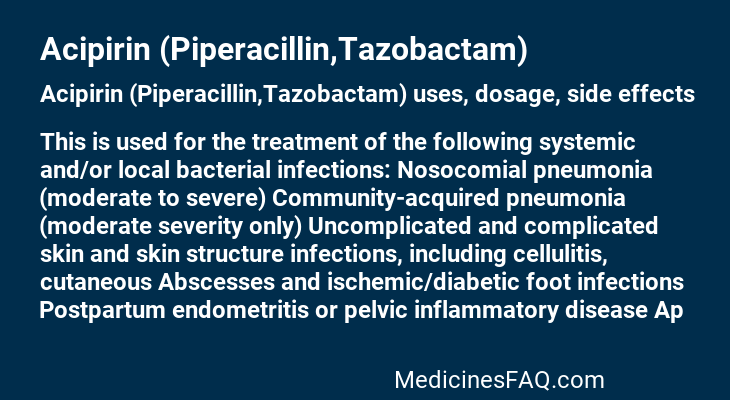 Acipirin (Piperacillin,Tazobactam)