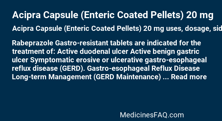 Acipra Capsule (Enteric Coated Pellets) 20 mg
