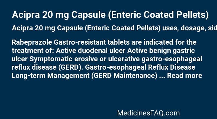 Acipra 20 mg Capsule (Enteric Coated Pellets)