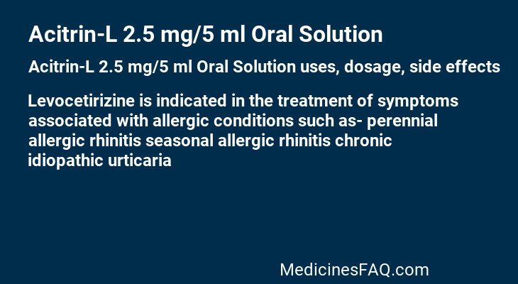 Acitrin-L 2.5 mg/5 ml Oral Solution