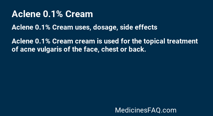 Aclene 0.1% Cream