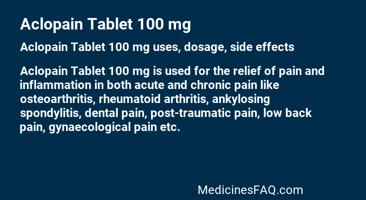 Aclopain Tablet 100 mg