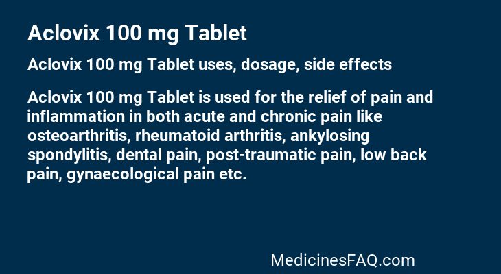 Aclovix 100 mg Tablet