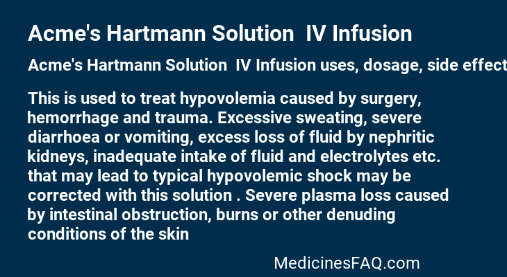 Acme's Hartmann Solution  IV Infusion