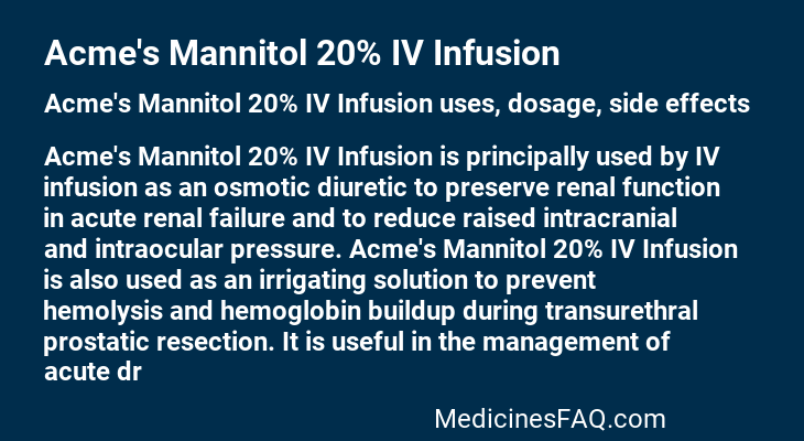 Acme's Mannitol 20% IV Infusion