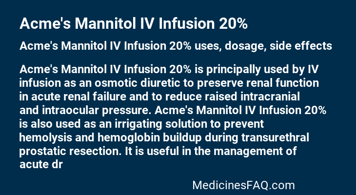 Acme's Mannitol IV Infusion 20%