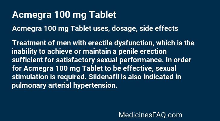 Acmegra 100 mg Tablet