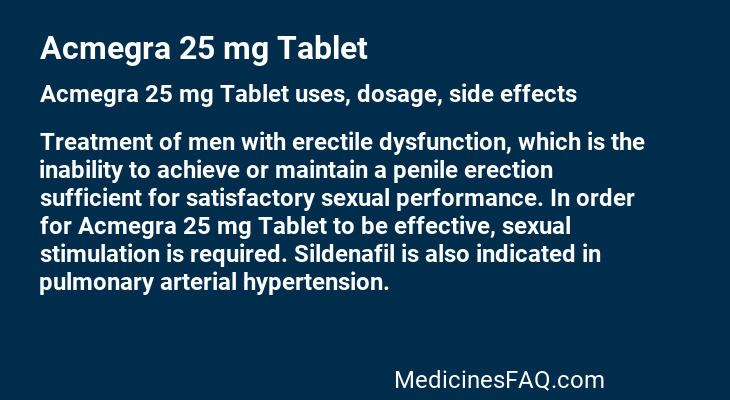 Acmegra 25 mg Tablet